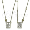Oro Laminado Pendant Necklace, Gold Filled Style Medalla Milagrosa and Cross Design, Polished, Golden Finish, 04.253.0033.26