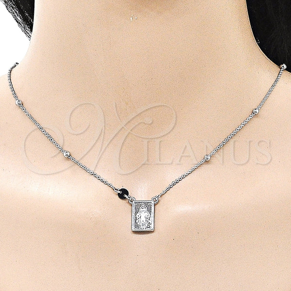 Gold Filled Necklace — Pendant Necklace Medalla Milagrosa and Cross Design Polished — alternate product view — SKU 161583 | Oro Laminado collar — Pendant Necklace Medalla Milagrosa and cruz diseño pulido — SKU 161583