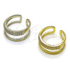 Oro Laminado Elegant Ring, Gold Filled Style with White Micro Pave, Polished, Golden Finish, 01.266.0053 (One size fits all)