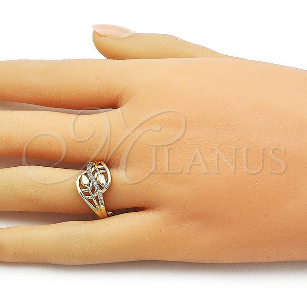 Gold Filled Ring — Multi Stone Ring Flower Design with White Micro — alternate product view — SKU 161619 | Oro Laminado anillo — Multi Stone Ring flor diseño with blanco Micro — SKU 161619