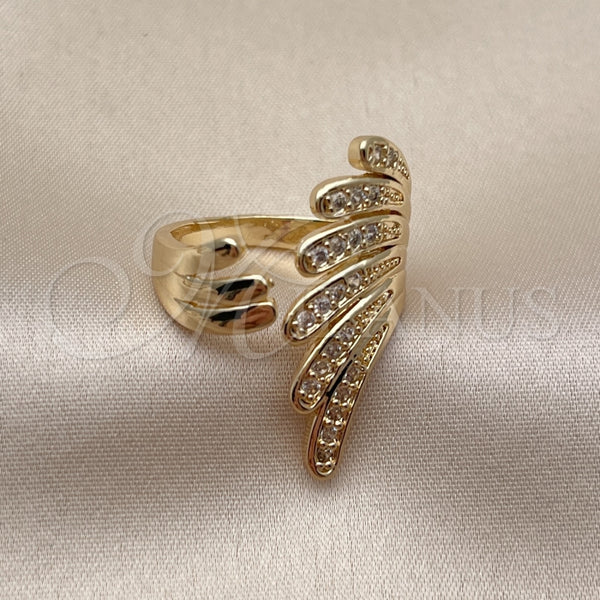 Gold Filled Ring — Multi Stone Ring Wings Design with White Cubic — alternate product view — SKU 161621 | Oro Laminado anillo — Multi Stone Ring Wings diseño with blanco Cubic — SKU 161621