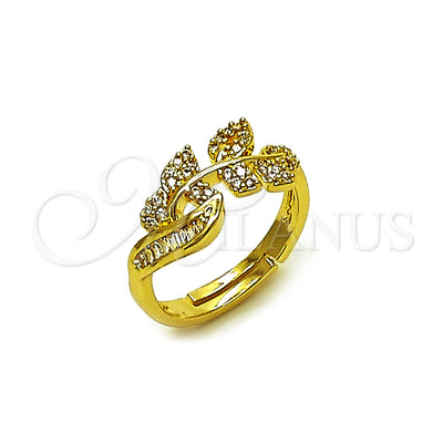 Gold Filled Gold-Filled Leaf and Baguette Ring 01.266.0061 for wholesale, main product view