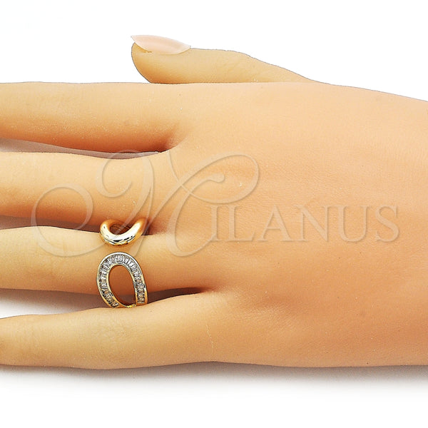Gold Filled Ring — Multi Stone Ring Baguette and Teardrop Design with — alternate product view — SKU 161624 | Oro Laminado anillo — Multi Stone Ring Baguette and Teardrop diseño with — SKU 161624