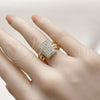 Oro Laminado Multi Stone Ring, Gold Filled Style with White Micro Pave, Polished, Golden Finish, 01.266.0064