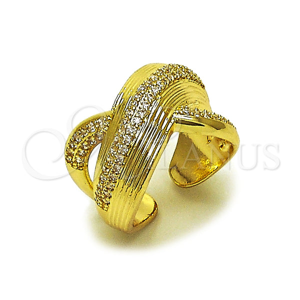 Gold Filled Ring — Multi Stone Ring Twist Design with White Cubic — main product view — SKU 161629 | Oro Laminado anillo — Multi Stone Ring Twist diseño with blanco Cubic — SKU 161629