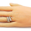 Oro Laminado Multi Stone Ring, Gold Filled Style with White Cubic Zirconia, Polished, Golden Finish, 01.266.0071