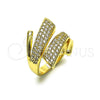 Oro Laminado Multi Stone Ring, Gold Filled Style with White Cubic Zirconia, Polished, Golden Finish, 01.266.0071