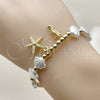 Oro Laminado Fancy Bracelet, Gold Filled Style Star Design, with Ivory Pearl, Polished, Golden Finish, 03.341.0256.07