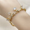 Oro Laminado Charm Bracelet, Gold Filled Style with White Cubic Zirconia, Polished, Golden Finish, 03.331.0329.07