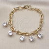 Gold Filled Bracelet — Charm Bracelet with White Cubic Zirconia Polished 03. — alternate product view — SKU 161685 | Oro Laminado brazalete — Charm Bracelet with blanco Cubic Zirconia pulido 03. — SKU 161685