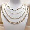 Stainless Steel Fancy Necklace, Miami Cuban Design, Polished, Golden Finish, 04.437.0001.24 (Thickness, 16 Inches Length)