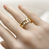 Oro Laminado Elegant Ring, Gold Filled Style Miami Cuban Design, Polished, Golden Finish, 01.310.0036