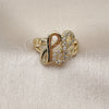 Oro Laminado Multi Stone Ring, Gold Filled Style Infinite Design, with White Cubic Zirconia, Polished, Golden Finish, 01.310.0047 (One size fits all)