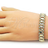 Oro Laminado Solid Bracelet, Gold Filled Style Matte Finish, Golden Finish, 03.213.0377.08 (12 MM Thickness, 8 Inches Length)
