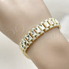 Oro Laminado Solid Bracelet, Gold Filled Style Matte Finish, Golden Finish, 03.213.0377.08 (12 MM Thickness, 8 Inches Length)
