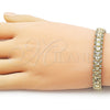 Oro Laminado Solid Bracelet, Gold Filled Style Matte Finish, Golden Finish, 03.213.0378.07