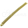 Oro Laminado Solid Bracelet, Gold Filled Style Diamond Cutting Finish, Golden Finish, 03.213.0380.08 (12 MM Thickness, 8 Inches Length)