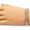 Oro Laminado Solid Bracelet, Gold Filled Style Matte Finish, Golden Finish, 03.213.0381.07 (Thickness, 8 Inches Length)