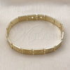 Oro Laminado Solid Bracelet, Gold Filled Style Greek Key Design, Polished, Golden Finish, 03.213.0382.08