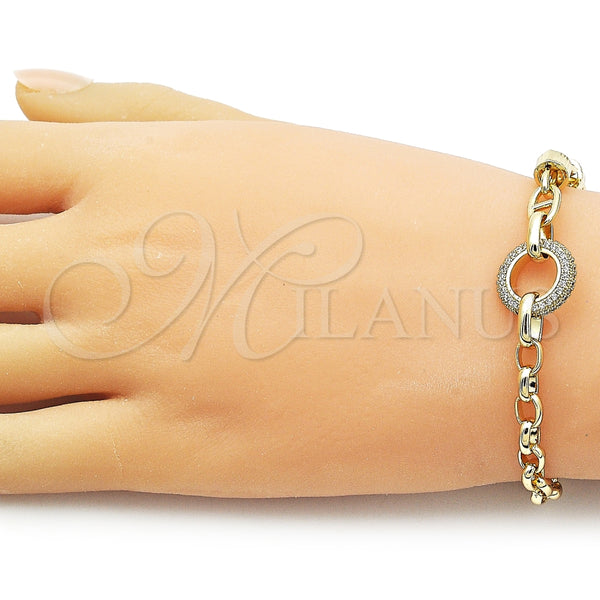 Gold Filled Bracelet — Fancy Bracelet Mariner and Puff Mariner Design with — alternate product view — SKU 161744 | Oro Laminado brazalete — elegante Bracelet Mariner and Puff Mariner diseño with — SKU 161744