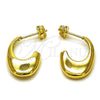 Oro Laminado Stud Earring, Gold Filled Style Polished, Golden Finish, 02.213.0827
