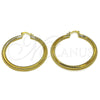 Oro Laminado Large Hoop, Gold Filled Style Diamond Cutting Finish, Golden Finish, 02.213.0830.50