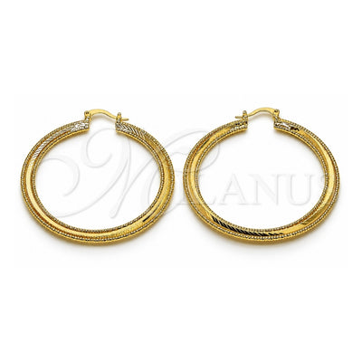 Oro Laminado Large Hoop, Gold Filled Style Diamond Cutting Finish, Golden Finish, 02.213.0830.50
