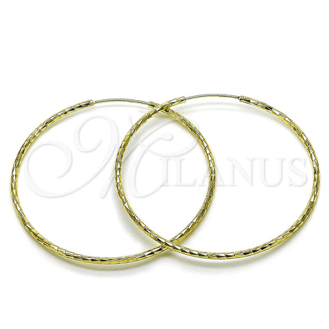 Oro Laminado Large Hoop, Gold Filled Style Diamond Cutting Finish, Golden Finish, 02.213.0832.60