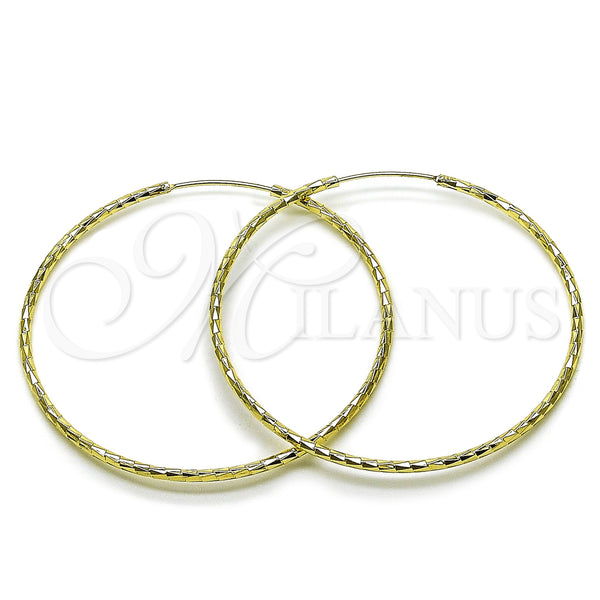 Gold Filled Hoop Earrings — Large Hoop Diamond Cutting 02. — main product view — SKU 161757 | Oro Laminado aretes de aro — Large Hoop Diamond Cutting 02. — SKU 161757