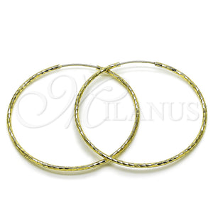 Gold Filled Hoop Earrings — Large Hoop Diamond Cutting 02. — main product view — SKU 161757 | Oro Laminado aretes de aro — Large Hoop Diamond Cutting 02. — SKU 161757