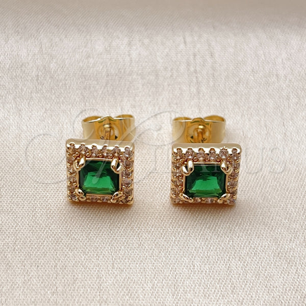 Gold Filled Ring — Stud Earring Cluster Design with Green and White — alternate product view — SKU 161762 | Oro Laminado anillo — Stud Earring Cluster diseño with Green and blanco — SKU 161762