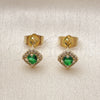 Gold Filled Ring — Stud Earring Cluster Design with Green Cubic Zirconia — alternate product view — SKU 161771 | Oro Laminado anillo — Stud Earring Cluster diseño with Green Cubic Zirconia — SKU 161771
