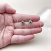 Oro Laminado Stud Earring, Gold Filled Style Cluster Design, with Sapphire Blue Cubic Zirconia and White Micro Pave, Polished, Golden Finish, 02.196.0232.1