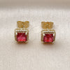 Gold Filled Ring — Stud Earring Cluster Design with Ruby Cubic Zirconia — alternate product view — SKU 161778 | Oro Laminado anillo — Stud Earring Cluster diseño with Ruby Cubic Zirconia — SKU 161778