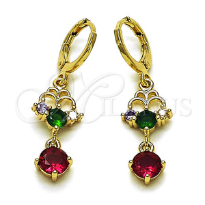 Gold Filled Ring — Long Earring with Multicolor Cubic Zirconia Polished 02. — main product view — SKU 161794 | Oro Laminado anillo — largo Earring with Multicolor Cubic Zirconia pulido 02. — SKU 161794