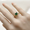 Oro Laminado Multi Stone Ring, Gold Filled Style Heart Design, with Green Cubic Zirconia and White Micro Pave, Polished, Golden Finish, 01.196.0031 (One size fits all)