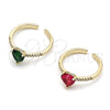 Oro Laminado Multi Stone Ring, Gold Filled Style Heart Design, with Ruby Cubic Zirconia and White Micro Pave, Polished, Golden Finish, 01.196.0031.1 (One size fits all)