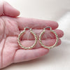 Oro Laminado Medium Hoop, Gold Filled Style Twist Design, Diamond Cutting Finish, Golden Finish, 02.196.0249.30