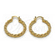 Argolla Mediana 02.196.0249.30 Oro Laminado, Diseño de Torcido, Diamantado, Tono Dorado