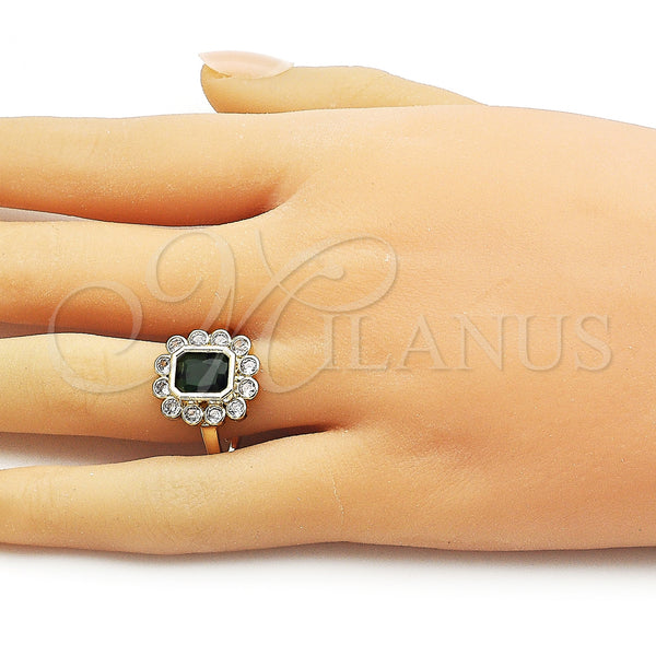 Gold Filled Ring — Multi Stone Ring Cluster Design with Green and — alternate product view — SKU 161811 | Oro Laminado anillo — Multi Stone Ring Cluster diseño with Green and — SKU 161811