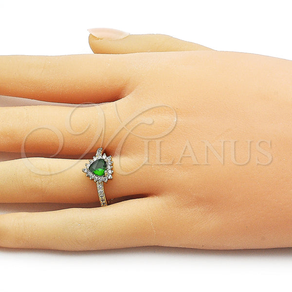 Gold Filled Ring — Multi Stone Ring Heart and Cluster Design with — alternate product view — SKU 161814 | Oro Laminado anillo — Multi Stone Ring corazón and Cluster diseño with — SKU 161814