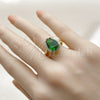 Oro Laminado Multi Stone Ring, Gold Filled Style Teardrop and Cluster Design, Polished, Golden Finish, 01.196.0034 (One size fits all)