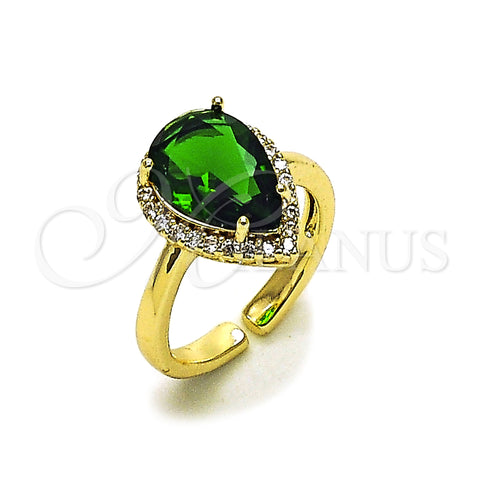 Oro Laminado Multi Stone Ring, Gold Filled Style Teardrop and Cluster Design, Polished, Golden Finish, 01.196.0034 (One size fits all)