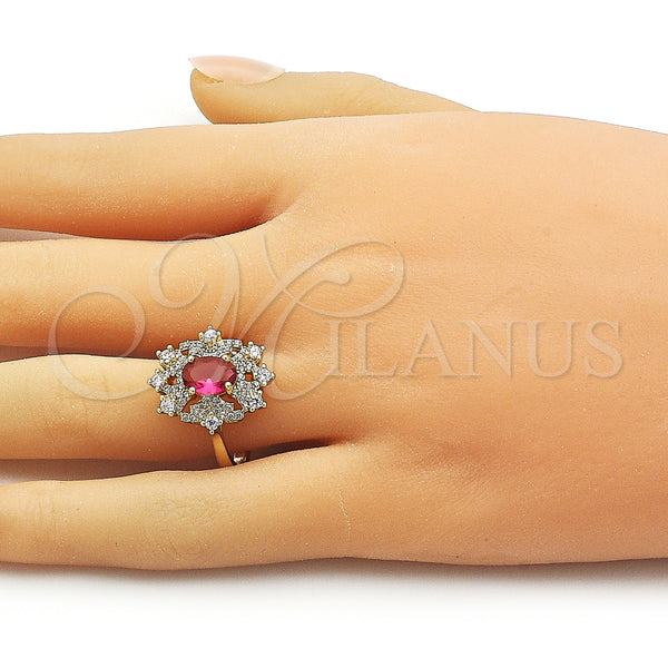 Gold Filled Ring — Multi Stone Ring Cross and Cluster Design with — alternate product view — SKU 161817 | Oro Laminado anillo — Multi Stone Ring cruz and Cluster diseño with — SKU 161817
