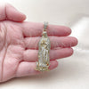 Oro Laminado Religious Pendant, Gold Filled Style Guadalupe Design, with White Cubic Zirconia, Polished, Golden Finish, 05.253.0197.1