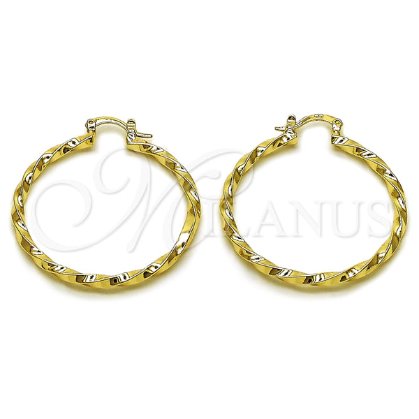 Oro Laminado Medium Hoop, Gold Filled Style Polished, Golden Finish, 02.170.0542.40