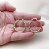 Oro Laminado Medium Hoop, Gold Filled Style Twist Design, Diamond Cutting Finish, Golden Finish, 02.170.0545.30