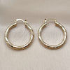 Oro Laminado Medium Hoop, Gold Filled Style Twist Design, Diamond Cutting Finish, Golden Finish, 02.170.0545.30