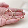 Oro Laminado Medium Hoop, Gold Filled Style Twist Design, Diamond Cutting Finish, Golden Finish, 02.170.0545.40