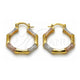 Argolla Mediana 02.170.0554.30 Oro Laminado, Diseño de Bambu, Diamantado, Tres Tonos